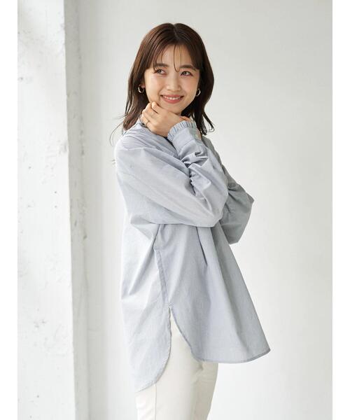 earth music&ecology(アースミュージックアンドエコロジー)の「スタンドフリルシャツ *(シャツ/ブラウス・レディース・オフホワイト/ブラック/ストライプ/その他9・FREE)」の11枚目の写真