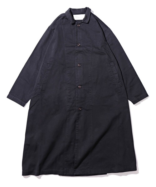 HARVESTY（ハーベスティ）の「HARVESTY/ハーベスティ チノクロスオーバーコート ロングコート（ステンカラーコート・レディース・ブラック/ベージュ/ネイビー/アイボリー・1/2）」の5枚目の写真