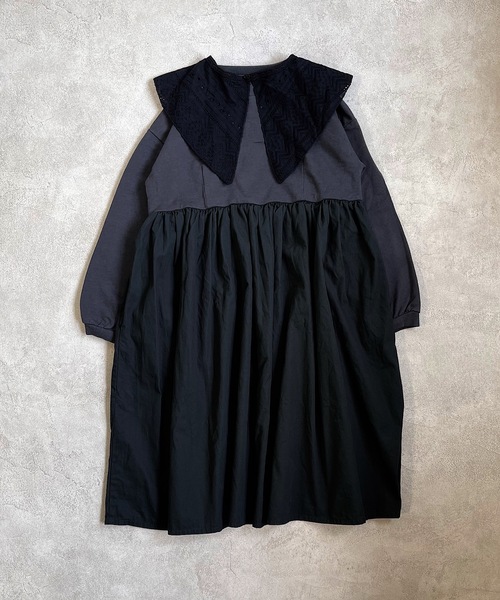 PEANUTS（ピーナッツ）の「【PEANUTS】スヌーピー/ビッグエリワンピース（90～150cm）（ワンピース・キッズ・チャコール/パープル・90/100/110/120/130/140/150）」の5枚目の写真