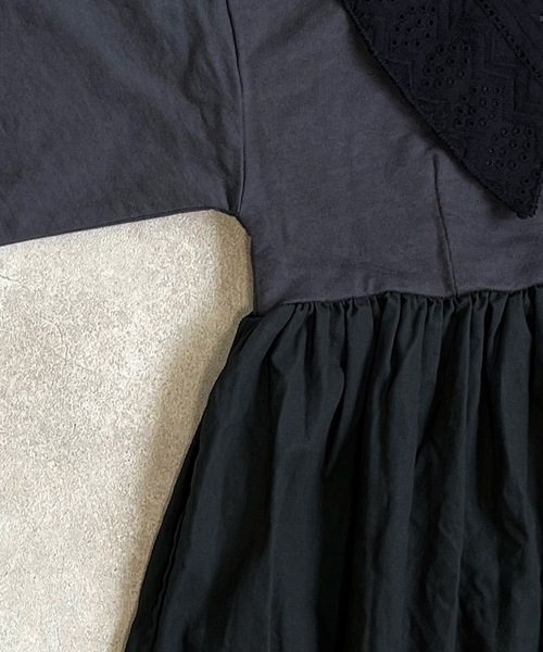 PEANUTS（ピーナッツ）の「【PEANUTS】スヌーピー/ビッグエリワンピース（90～150cm）（ワンピース・キッズ・チャコール/パープル・90/100/110/120/130/140/150）」の4枚目の写真