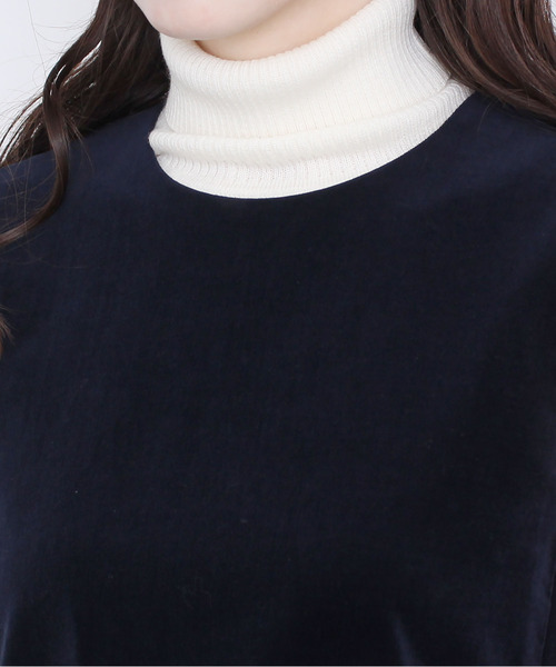 CHILD WOMAN(チャイルドウーマン)の「別珍ディアモイスト加工 ジャンスカ(ワンピース・レディース・ネイビー・FREE)」の7枚目の写真