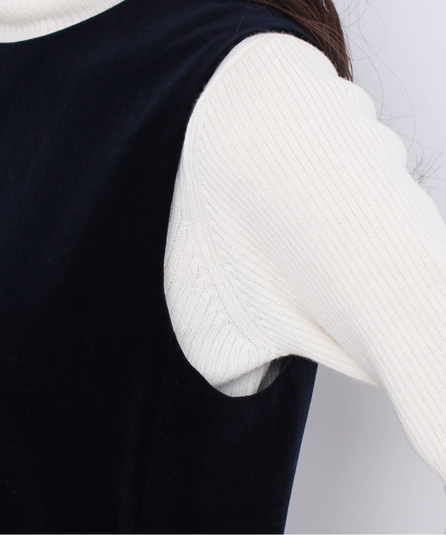 CHILD WOMAN(チャイルドウーマン)の「別珍ディアモイスト加工 ジャンスカ(ワンピース・レディース・ネイビー・FREE)」の12枚目の写真