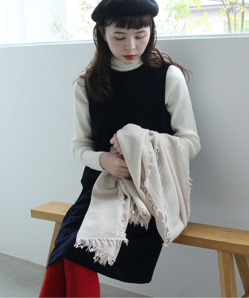 CHILD WOMAN(チャイルドウーマン)の「別珍ディアモイスト加工 ジャンスカ(ワンピース・レディース・ネイビー・FREE)」の6枚目の写真