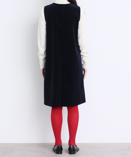 CHILD WOMAN(チャイルドウーマン)の「別珍ディアモイスト加工 ジャンスカ(ワンピース・レディース・ネイビー・FREE)」の10枚目の写真