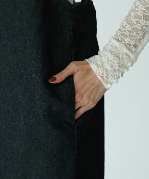 ROPE' PICNIC（ロペピクニック）の「デニムジャンパーワンピース（ジャンパースカート・レディース・ブラック/ネイビー・38/40）」の7枚目の写真