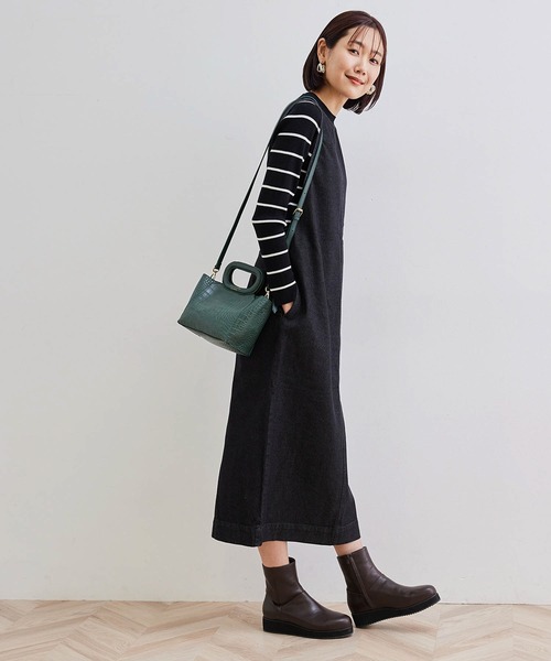 ROPE' PICNIC（ロペピクニック）の「デニムジャンパーワンピース（ジャンパースカート・レディース・ブラック/ネイビー・38/40）」の17枚目の写真