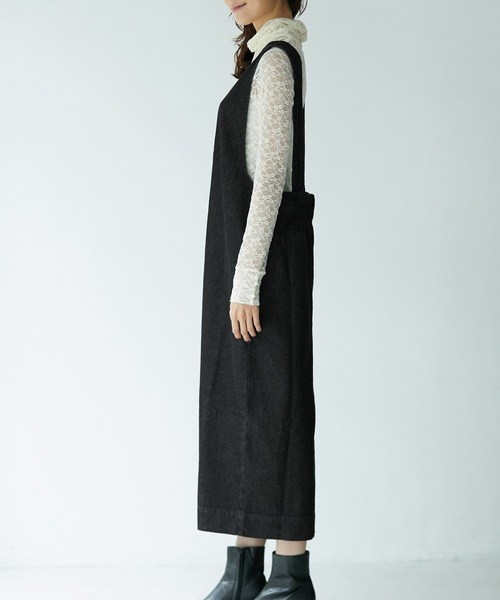 ROPE' PICNIC(ロペピクニック)の「デニムジャンパーワンピース(ジャンパースカート・レディース・ブラック/ネイビー・38/40)」の22枚目の写真