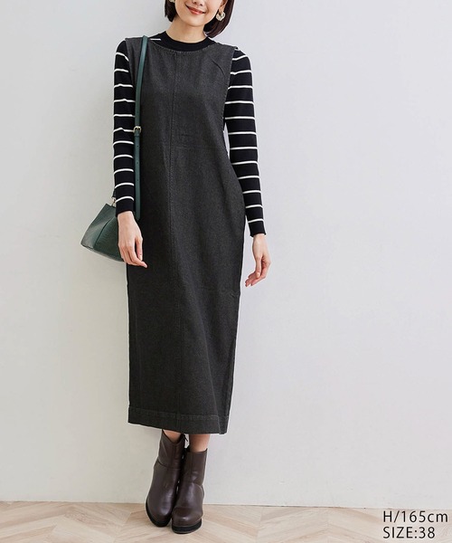 ROPE' PICNIC(ロペピクニック)の「デニムジャンパーワンピース(ジャンパースカート・レディース・ブラック/ネイビー・38/40)」の20枚目の写真