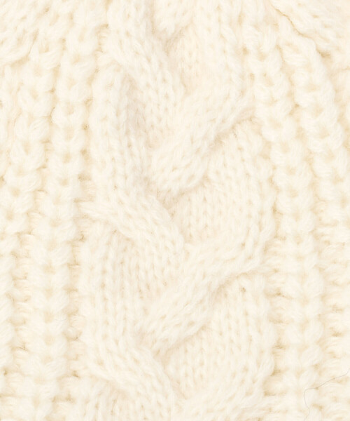 COMME CA ISM（コムサイズム）の「くま耳付き　ケーブル　ニットキャップ（ニットキャップ/ビーニー・キッズ・ホワイト/ネイビー/グレイッシュベージュ・FREE）」の8枚目の写真