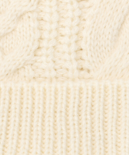 COMME CA ISM（コムサイズム）の「くま耳付き　ケーブル　ニットキャップ（ニットキャップ/ビーニー・キッズ・ホワイト/ネイビー/グレイッシュベージュ・FREE）」の9枚目の写真