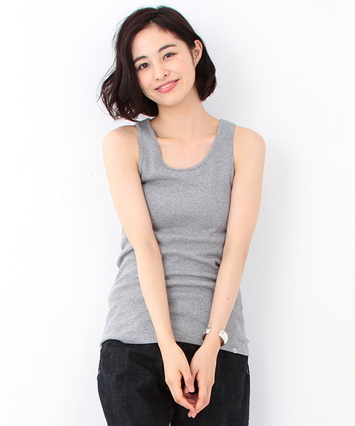 BEAMS BOY（ビームスボーイ）の「BEAMS BOY / テレコ タンクトップ（タンクトップ・レディース・ホワイト/グレー/ネイビー・ONE SIZE）」の2枚目の写真