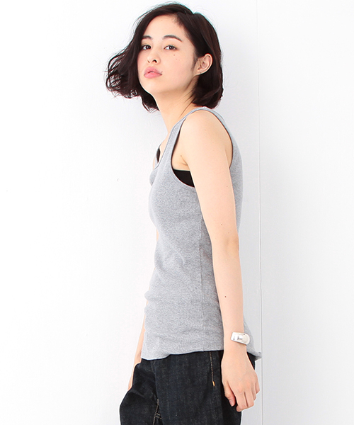 BEAMS BOY（ビームスボーイ）の「BEAMS BOY / テレコ タンクトップ（タンクトップ・レディース・ホワイト/グレー/ネイビー・ONE SIZE）」の21枚目の写真