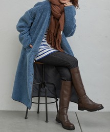 CIAOPANIC TYPY | 【ZOZOTOWN限定】ボアフリースパイピングノーカラーロングコート(ノーカラーコート)