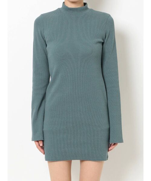 EMODA（エモダ）の「ハイネックリブミニワンピース（ワンピース・レディース・グレー/ブラック/ピンク/ブルー・FREE）」の19枚目の写真