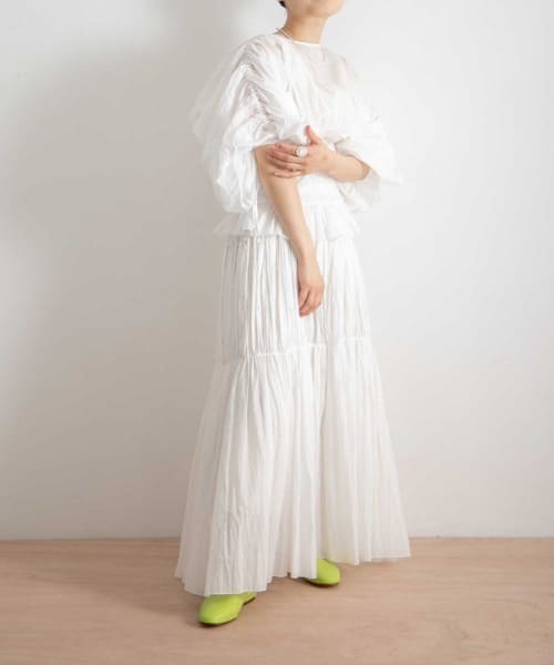 iI（アイ）の「iI　shirring blouse（シャツ/ブラウス・レディース・ブラック/ダークブラウン/オフホワイト・ONE）」の11枚目の写真