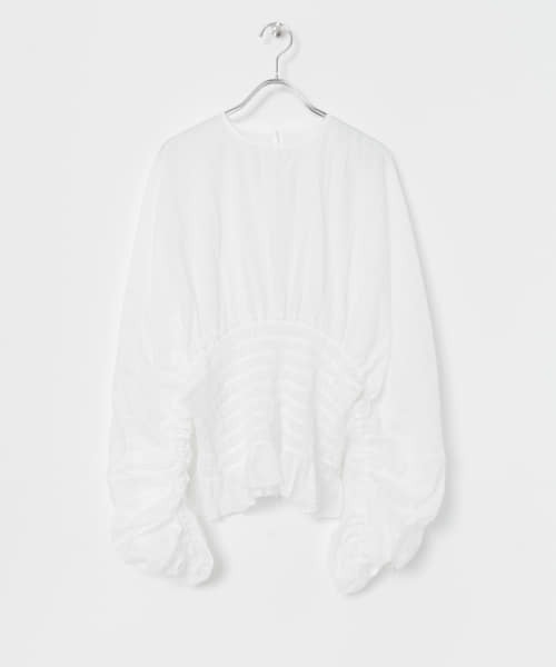 iI（アイ）の「iI　shirring blouse（シャツ/ブラウス・レディース・ブラック/ダークブラウン/オフホワイト・ONE）」の18枚目の写真