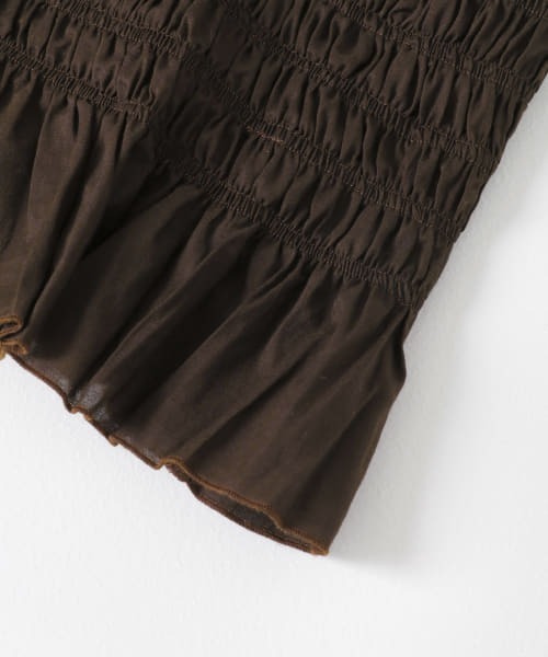 iI（アイ）の「iI　shirring blouse（シャツ/ブラウス・レディース・ブラック/ダークブラウン/オフホワイト・ONE）」の10枚目の写真