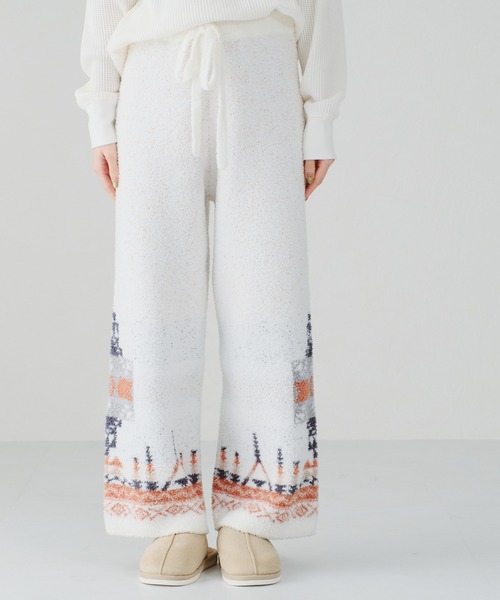 acro（アクロ）の「ジャガード柄ニットパンツ/AC1265（ルームウェア/パジャマ・レディース・アイボリー・ﾌﾘ-）」の13枚目の写真