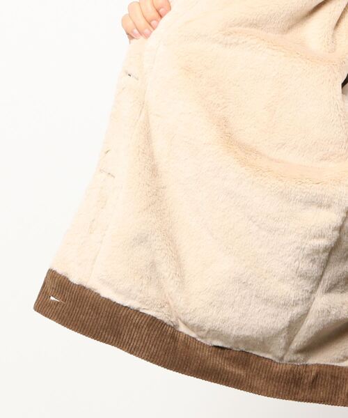 aimoha（アイモハ）の「レトロコーデュロイ裏モコモコ厚手ムートンコート（ムートンコート・レディース・ベージュ/オフホワイト・FREE）」の3枚目の写真