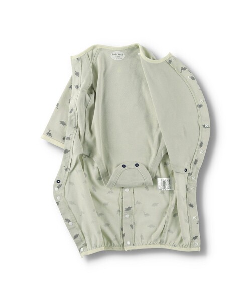 BRANSHES（ブランシェス）の「恐竜柄肌着付き2WAYオール（ロンパース・キッズ・サックスブルー/ベージュ・FREE）」の6枚目の写真