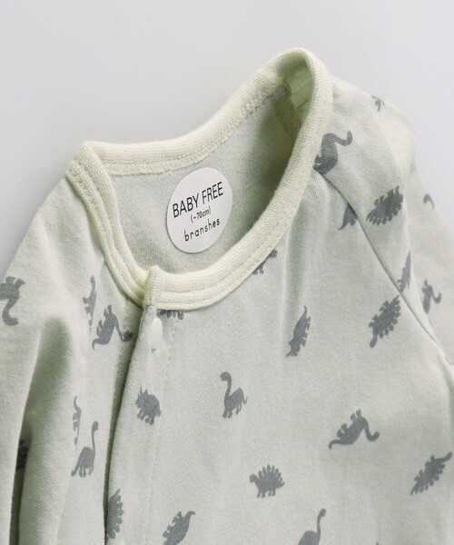 BRANSHES（ブランシェス）の「恐竜柄肌着付き2WAYオール（ロンパース・キッズ・サックスブルー/ベージュ・FREE）」の7枚目の写真