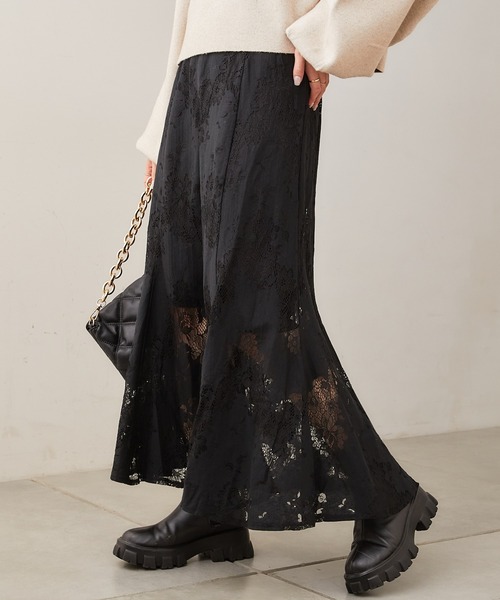 Chico(チコ)の「【Web限定】総レースフレアスカート(スカート・レディース・ホワイト/ブラック/ピンク・FREE)」の2枚目の写真