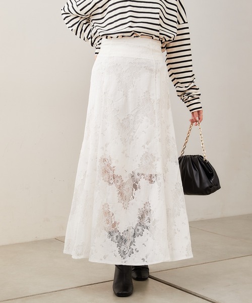 Chico(チコ)の「【Web限定】総レースフレアスカート(スカート・レディース・ホワイト/ブラック/ピンク・FREE)」の7枚目の写真