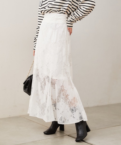 Chico(チコ)の「【Web限定】総レースフレアスカート(スカート・レディース・ホワイト/ブラック/ピンク・FREE)」の8枚目の写真