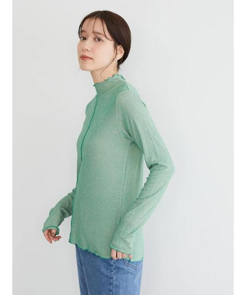 Green Parks(グリーンパークス)の「シアー配色リブインナー*(Tシャツ/カットソー・レディース・レッド/グリーン/ホワイト系その他2・FREE)」の21枚目の写真