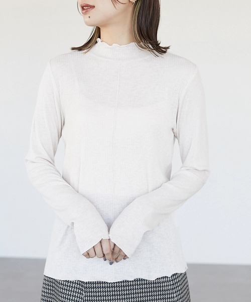 Green Parks(グリーンパークス)の「シアー配色リブインナー*(Tシャツ/カットソー・レディース・レッド/グリーン/ホワイト系その他2・FREE)」の2枚目の写真