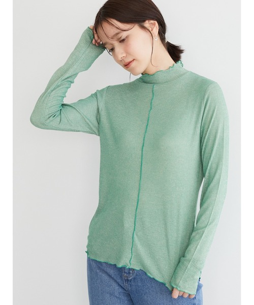 Green Parks(グリーンパークス)の「シアー配色リブインナー*(Tシャツ/カットソー・レディース・レッド/グリーン/ホワイト系その他2・FREE)」の20枚目の写真