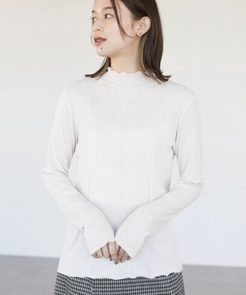 Green Parks(グリーンパークス)の「シアー配色リブインナー*(Tシャツ/カットソー・レディース・レッド/グリーン/ホワイト系その他2・FREE)」の6枚目の写真