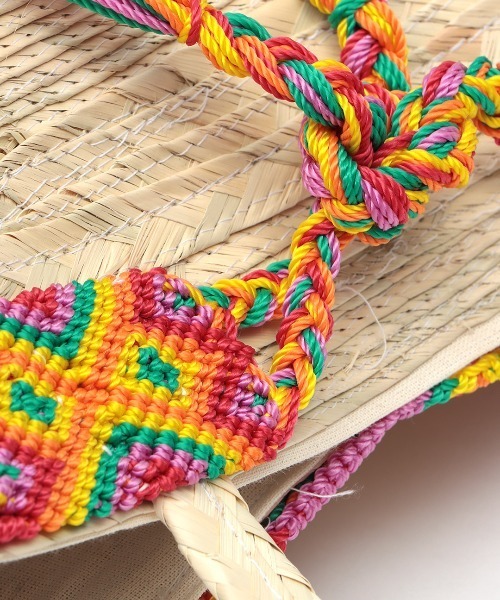 チチカカ（チチカカ）の「メキシコテープパルマバッグ（かごバッグ・レディース・ベージュ・FREE）」の7枚目の写真