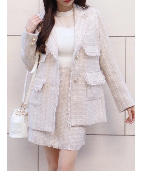 MIIA（ミーア）の「ツイードテーラードジャケット（テーラードジャケット・レディース・ベージュ/ブルー/オフホワイト・FREE）」の15枚目の写真