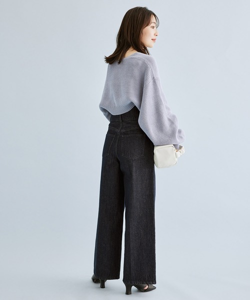 VIS（ビス）の「ショート丈ですっきり、ボレロニットカーディガン（カーディガン/ボレロ・レディース・サックスブルー/キナリ・FREE）」の14枚目の写真