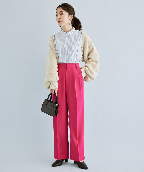 VIS（ビス）の「ショート丈ですっきり、ボレロニットカーディガン（カーディガン/ボレロ・レディース・サックスブルー/キナリ・FREE）」の11枚目の写真