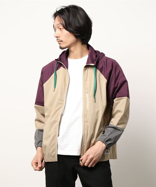 KRIFF MAYER（クリフメイヤー）の「さらさらエアーフードJK（ナイロンジャケット・メンズ・ベージュ/パープル/グリーン/チャコール・SMALL/MEDIUM/LARGE/X-LARGE）」の3枚目の写真