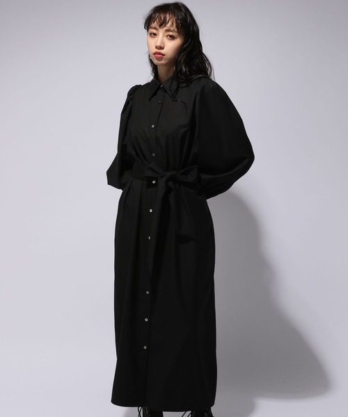 HARE(ハレ)の「パワーショルダーワンピース(HARE)(ワンピース・レディース・ブラック/ブルー・FREE)」の9枚目の写真