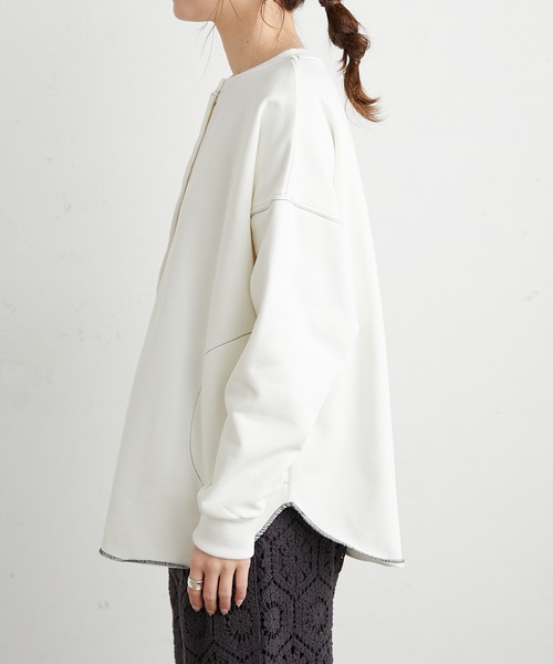 PUAL CE CIN(ピュアルセシン)の「裏毛カーディガン(カーディガン/ボレロ・レディース・ホワイト/グレー/ミント/イエロー・FREE)」の6枚目の写真