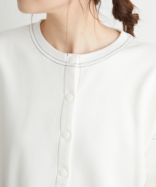 PUAL CE CIN(ピュアルセシン)の「裏毛カーディガン(カーディガン/ボレロ・レディース・ホワイト/グレー/ミント/イエロー・FREE)」の8枚目の写真