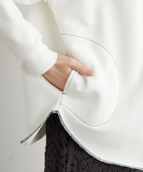 PUAL CE CIN(ピュアルセシン)の「裏毛カーディガン(カーディガン/ボレロ・レディース・ホワイト/グレー/ミント/イエロー・FREE)」の10枚目の写真