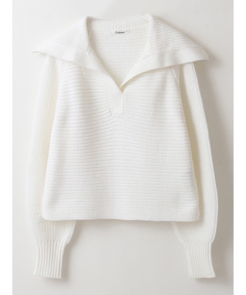 enchainement(アンシェヌマン)の「Big Collar Pullover(ニット/セーター・レディース・ブラック/オフホワイト/カーキ・フリー)」の2枚目の写真