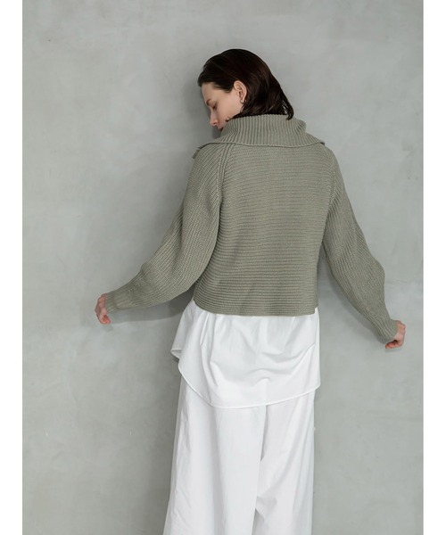 enchainement(アンシェヌマン)の「Big Collar Pullover(ニット/セーター・レディース・ブラック/オフホワイト/カーキ・フリー)」の11枚目の写真