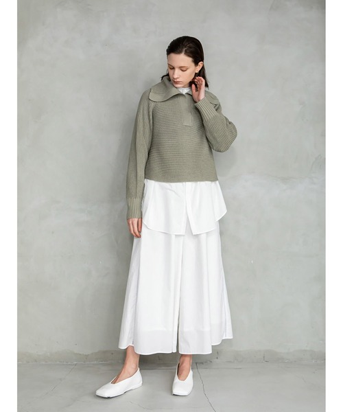 enchainement(アンシェヌマン)の「Big Collar Pullover(ニット/セーター・レディース・ブラック/オフホワイト/カーキ・フリー)」の21枚目の写真