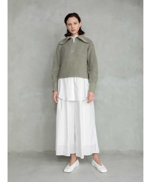 enchainement(アンシェヌマン)の「Big Collar Pullover(ニット/セーター・レディース・ブラック/オフホワイト/カーキ・フリー)」の7枚目の写真