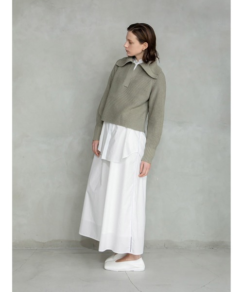 enchainement(アンシェヌマン)の「Big Collar Pullover(ニット/セーター・レディース・ブラック/オフホワイト/カーキ・フリー)」の19枚目の写真