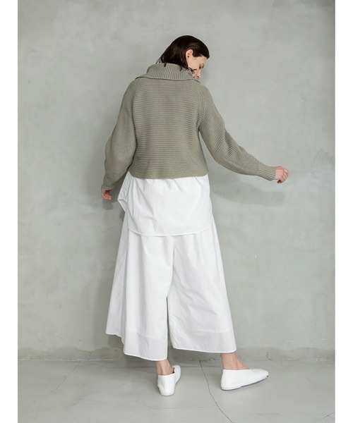 enchainement(アンシェヌマン)の「Big Collar Pullover(ニット/セーター・レディース・ブラック/オフホワイト/カーキ・フリー)」の9枚目の写真