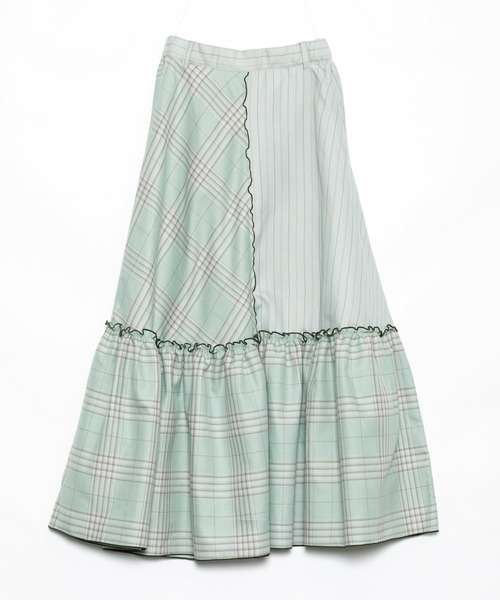 AS KNOW AS PINKY(アズノゥアズピンキー)の「柄めいたメローギャザースカート(スカート・レディース・ベージュ系その他/グリーン系その他/イエロー系その他・FREE)」の1枚目の写真