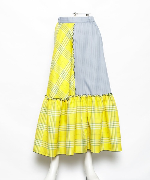 AS KNOW AS PINKY(アズノゥアズピンキー)の「柄めいたメローギャザースカート(スカート・レディース・ベージュ系その他/グリーン系その他/イエロー系その他・FREE)」の4枚目の写真