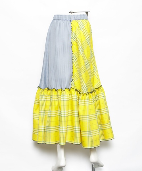 AS KNOW AS PINKY(アズノゥアズピンキー)の「柄めいたメローギャザースカート(スカート・レディース・ベージュ系その他/グリーン系その他/イエロー系その他・FREE)」の6枚目の写真